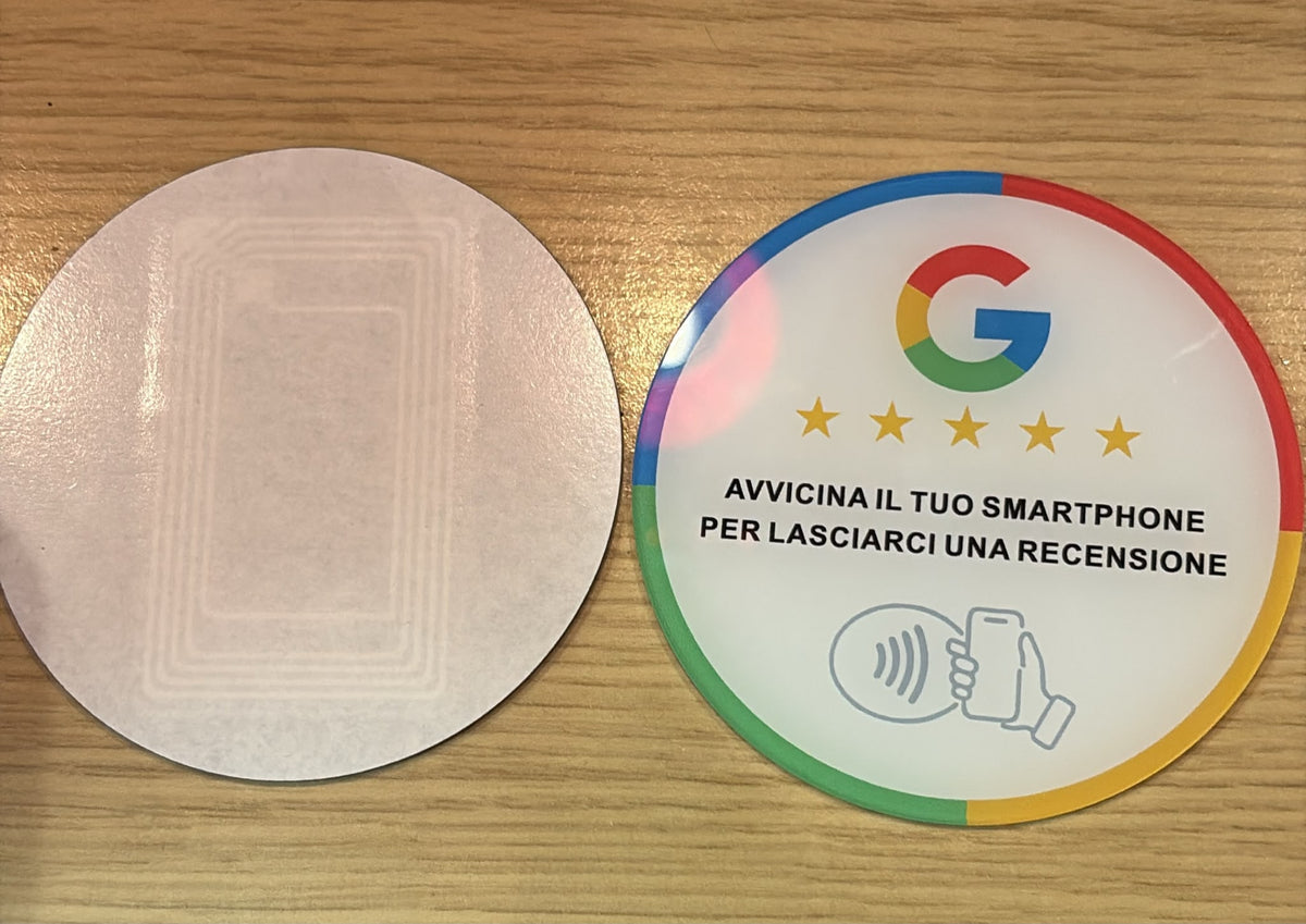 Tag NFC Google Recensioni – Adesivo Smart per Aumentare le Recensioni del tuo Locale